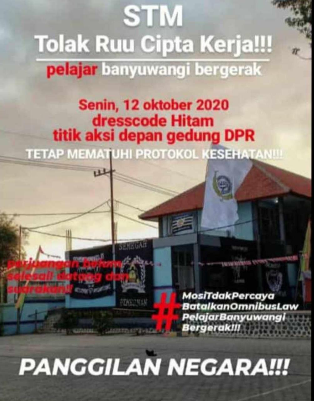 Poster ajakan bagi pelajar untuk ikut unjuk rasa. (Foto: Istimewa)