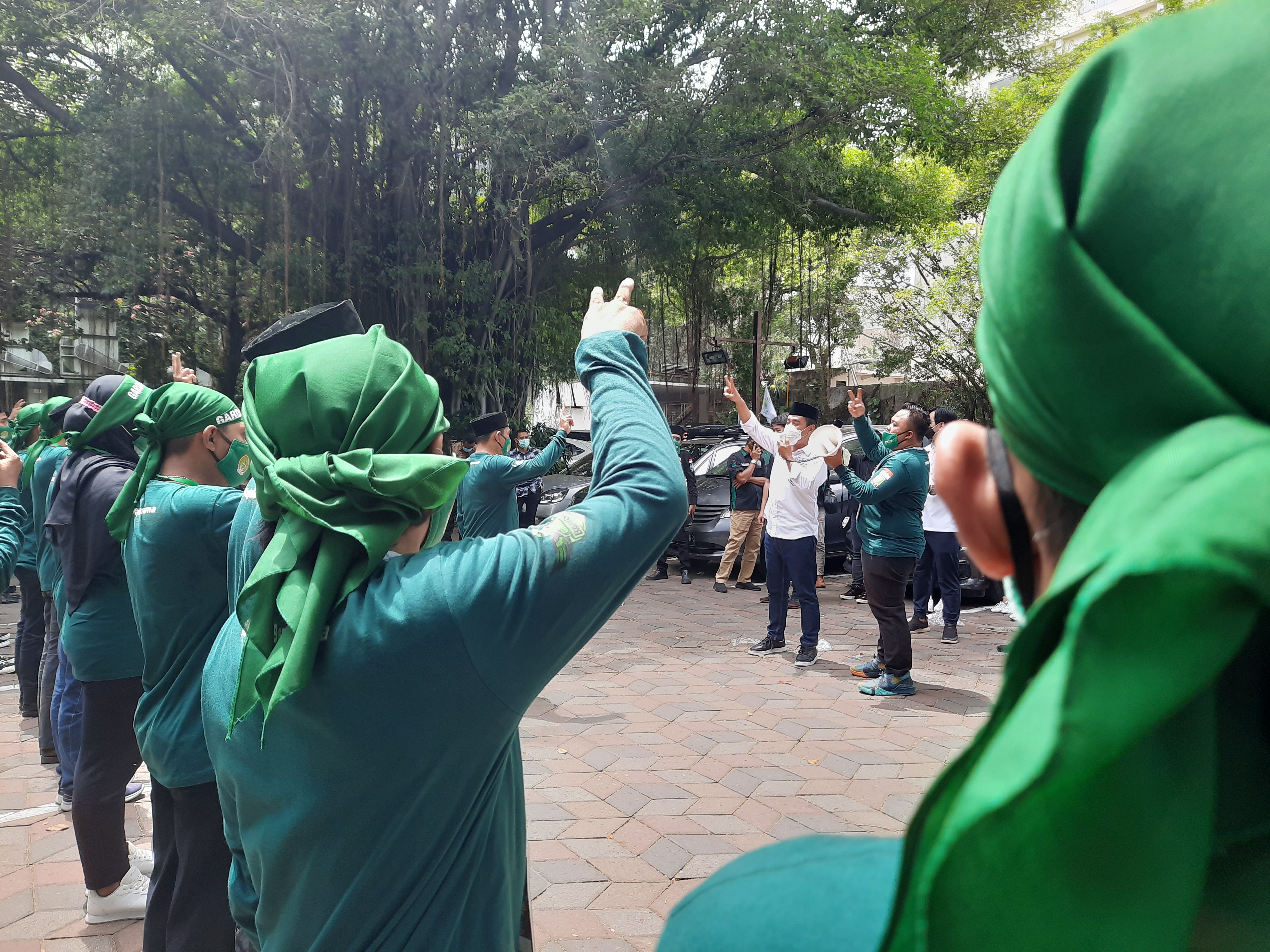 Gelar Pasukan Garda Bangsa Surabaya di Hotel Mercure. (Foto: Alief Sambogo/Ngopibareng.id)