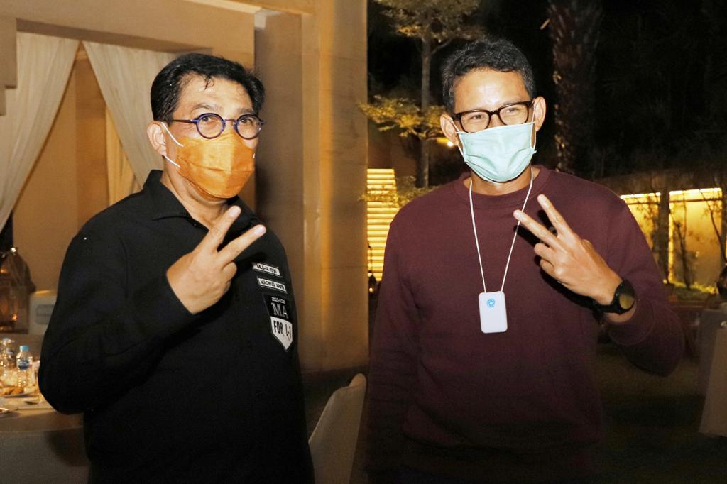 Sandiaga Uno saat bertemu dengan Calon Walikota Surabaya, Machfud Arifin usai makan malam bersama. (Foto: Istimewa)