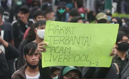 Liverpool, juara Liga Inggris musim lalu dibantai Aston Villa 2-7 tanggal 5 Oktober lalu. Menyedihkan, Seperti itulah sedihnya rakyat dengan disahkannya UU Omnibus Law. (Foto:Istimewa)