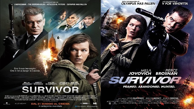 Poster film Survivor dibintangi Milla Jovovich dan Pierce Brosnan. Selama ini, Pierce Brosnan dikenal sebagai bintang film Agen 007 James Bond. (Foto: YouTube)