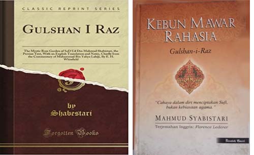 Buku karya Mahmud Syabistari, dalam bahasa Inggris dan bahasa Indonesia. (Istimewa)