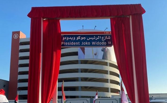 President Joko Widodo Street di Abu Dhabi, Uni Emirat Arab (UEA). (Foto: Instagram KBRI)