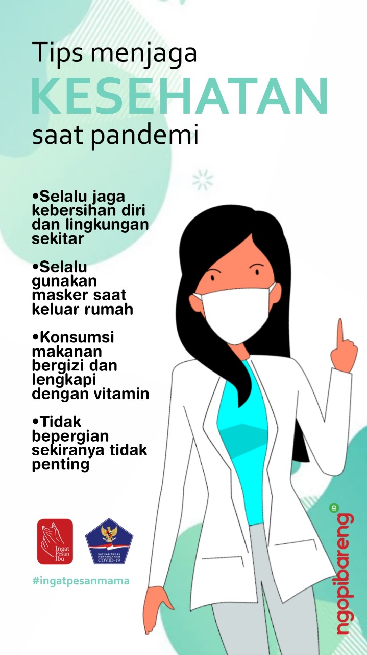 Ilustrasi tips menjaga kesehatan tubuh selama pandemi Covid-19 agar tak tertular. (Grafis: Fa Vidhi/Ngopibareng.id)