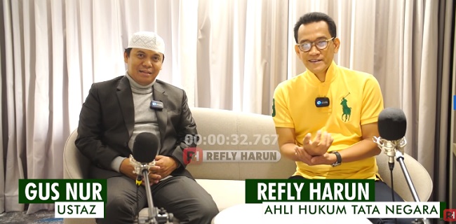 Gus Nur berbincang dalam kanal YouTube Refly Harun terkait NU. (Foto: YouTube)