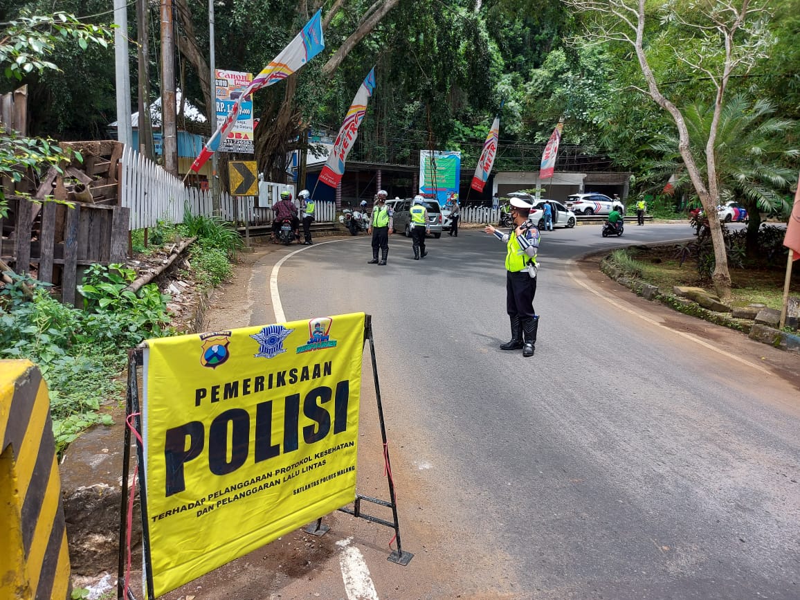 Operasi Zebra Semeru 2020 yang digelar Polres Malang di Taman Wisata Kalimetro, Talangagung, Kepanjen, Kabupaten Malang (Foto: istimewa) 