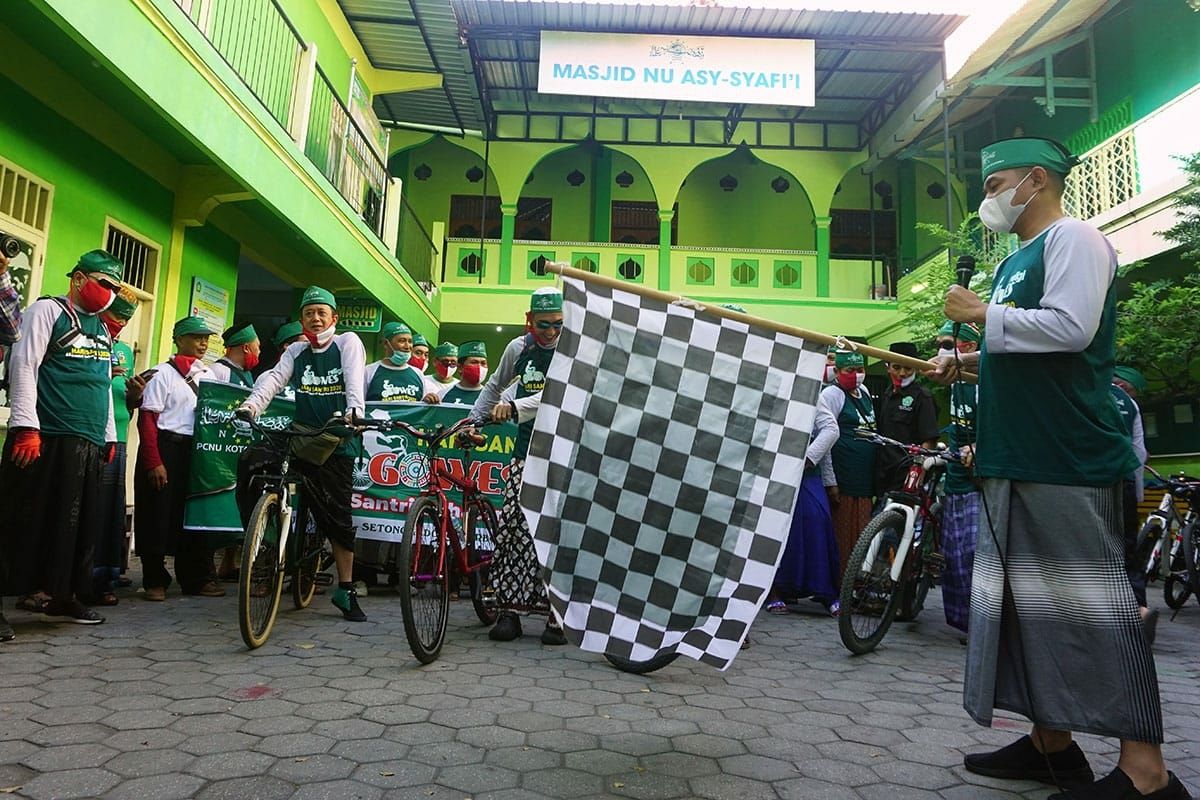 Gowes Religi di Kediri yang berlangsung untuk memperingati Hari Santri Nasional. (Istimewa)