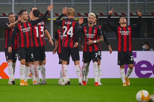 Skuad AC milan membungkam Sparta Praha dengan skor 3-0, pada matchday kedua Grup H Liga Eropa, Jumat 30 Oktober 2020 dini hari WIB. (Foto: Twitter)