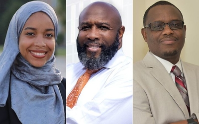 Dari kiri ke kanan: Madinah Wilson-Anton, Christopher Benjamin dan Samba Baldeh. (The Huffington Post)