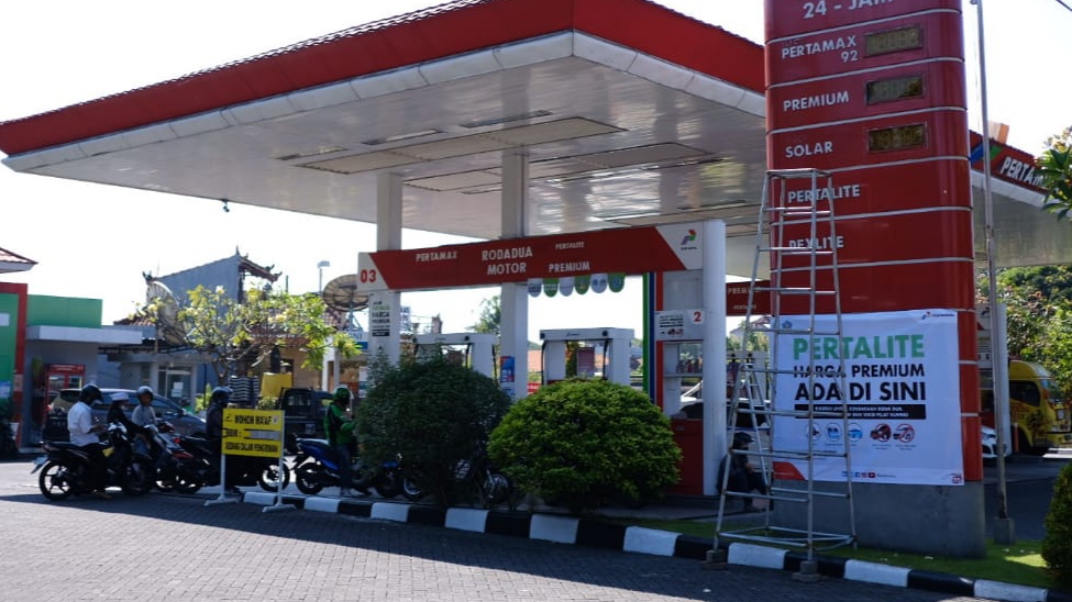 Salah satu SPBU yang melayani promo diskon pertalite harga premium (foto:istimewa)