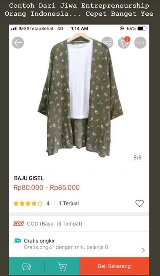 Kimono atau outer yang dipakai pemeran wanita di video syur mirip artis dijual di lapak online. (Foto: YouTube)