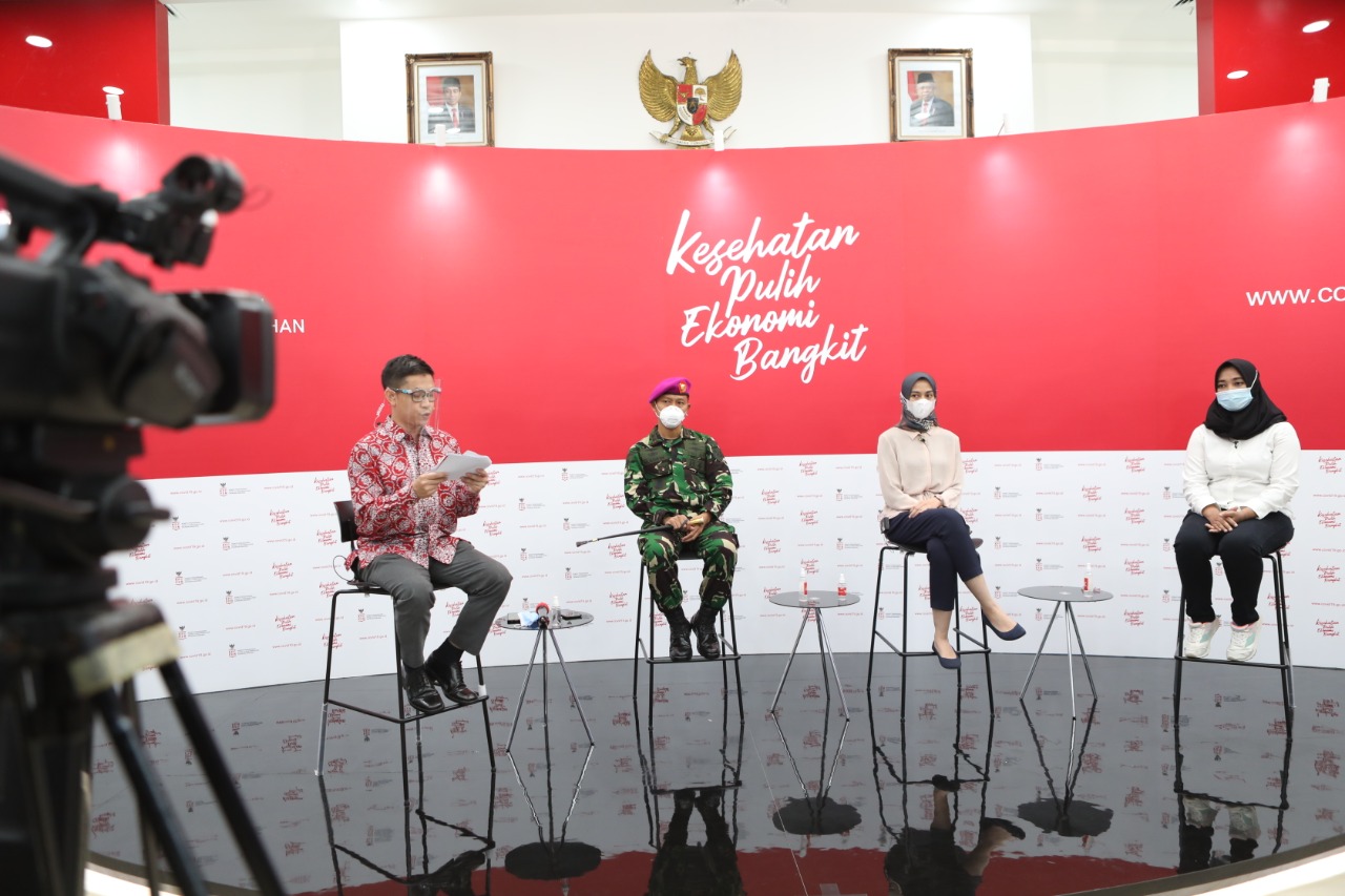 Para narasumber yang berbicara dalam dialog “Berjuang dan Berbakti Menyembuhkan Negeri dari Pandemi”, Selasa 10 November 2020. (Foto: KPCPEN)