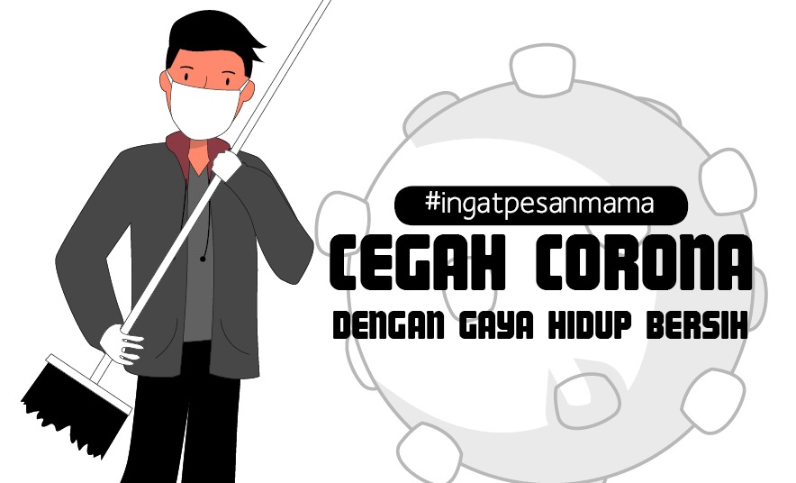 Ilustrasi mencegah virus corona dengan gaya hidup bersih. (Grafis: Fa Vidhi/Ngopibareng.id)