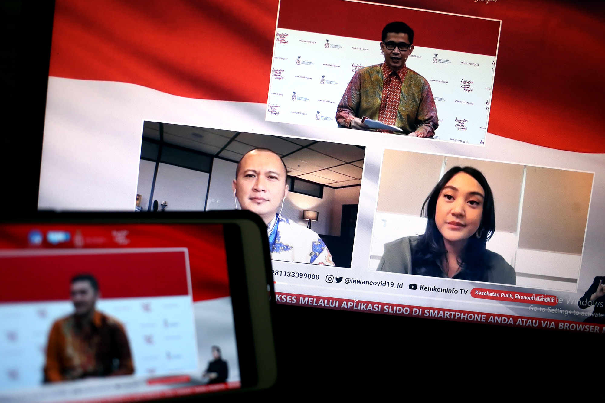 Tangkapan layar dialog produktif Komite Penanganan Corona Virus Disease 2019 (Covid-19) dan Pemulihan Ekonomi Nasional (KPCPEN). (Foto: KPCPEN)