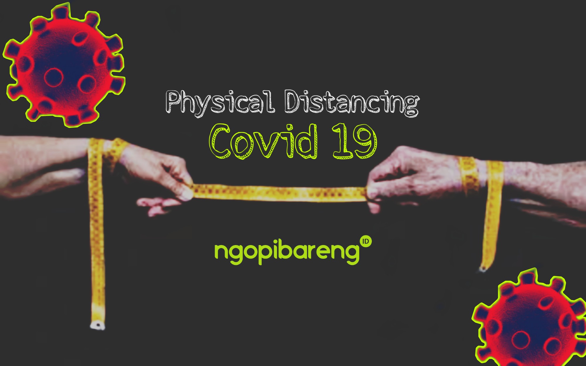 Ilustrasi physical distancing yang merupakan bagian dari protokol kesehatan pandemi Covid-19. (Grafis: Fa Vidhi/Ngopibareng.id)