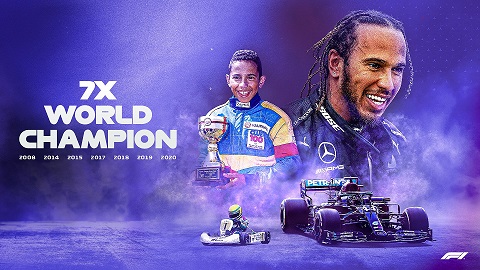 Pembalap asal Inggris, Lewis Hamilton menyamai rekor pembalap F1 legendaris, Michael Schumacher, dengan meraih 7 gelar juara di F1 GP Turki di Sirkuit Intercity pada Minggu, 15 November 2020. (Foto: Twitter @F1)