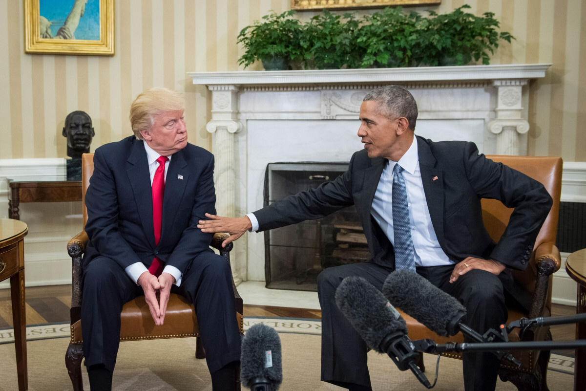 Donald Trump dan Barack Obama.