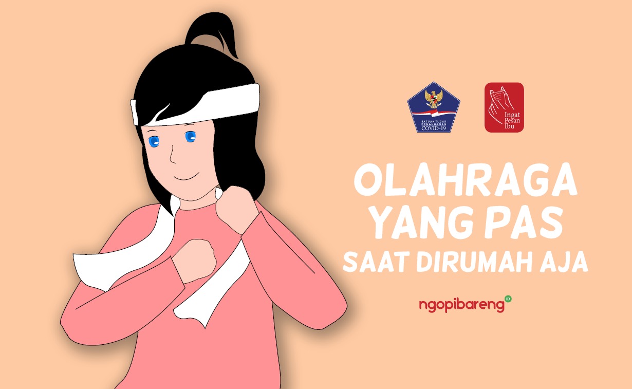 Ilustrasi olahraga yang pas dilakukan di seputaran rumah di masa pandemi Covid-19. (Grafis: Fa Vidhi/Ngopibareng.id)