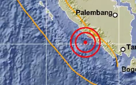 Pusat gempa di Bengkulu Selatan. (Foto: BMKG)