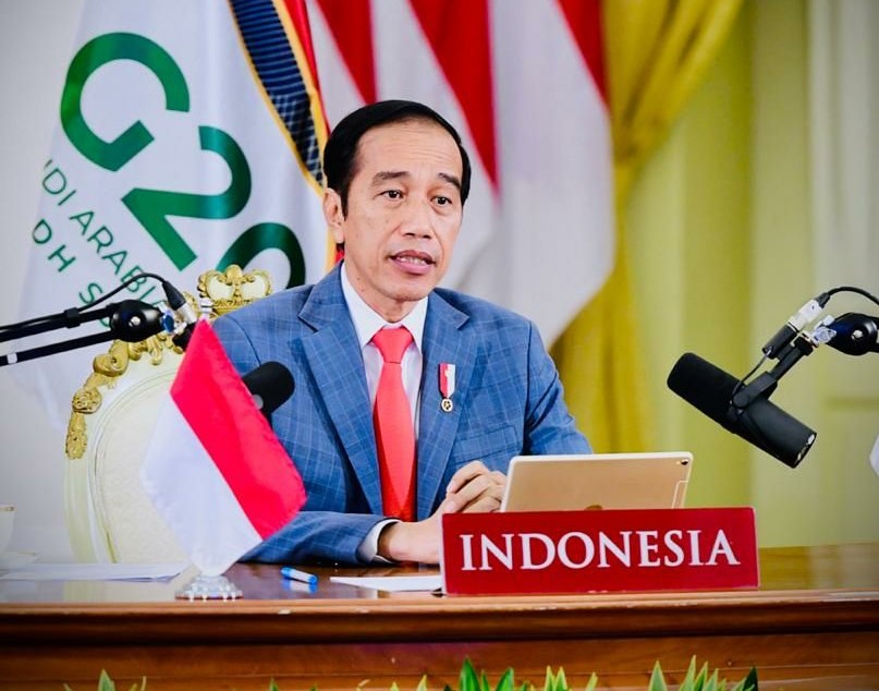 Presiden Joko Widodo mengikuti KTT G20 secara virtual dari Istana Kepresidenan Bogor. ( Foto; Setpres).