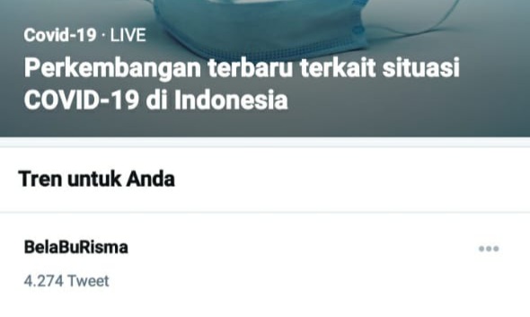 Tangkapan layar trending twitter semalam. (Foto: istimewa)