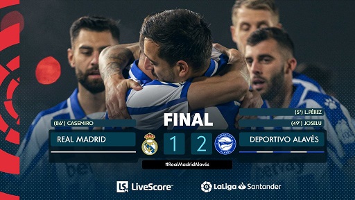 Laga pekan ke-11 Liga Spanyol 2020/2021, Real Madrid kontra Deportivo Alaves. (Foto: Twitter La Liga)