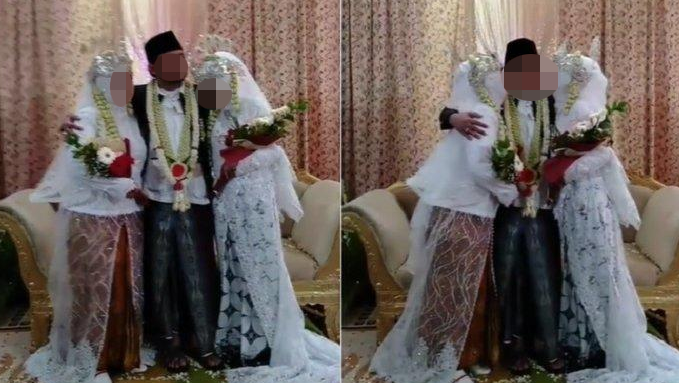 Pihak keluarga menyebut istri pertama telah dinikahi selama 12 tahun. Momen bahagia yang baru digelar merupakan pernikahan kedua, pada Minggu 29 November 2020. (Foto: TikTok @124545miskha)