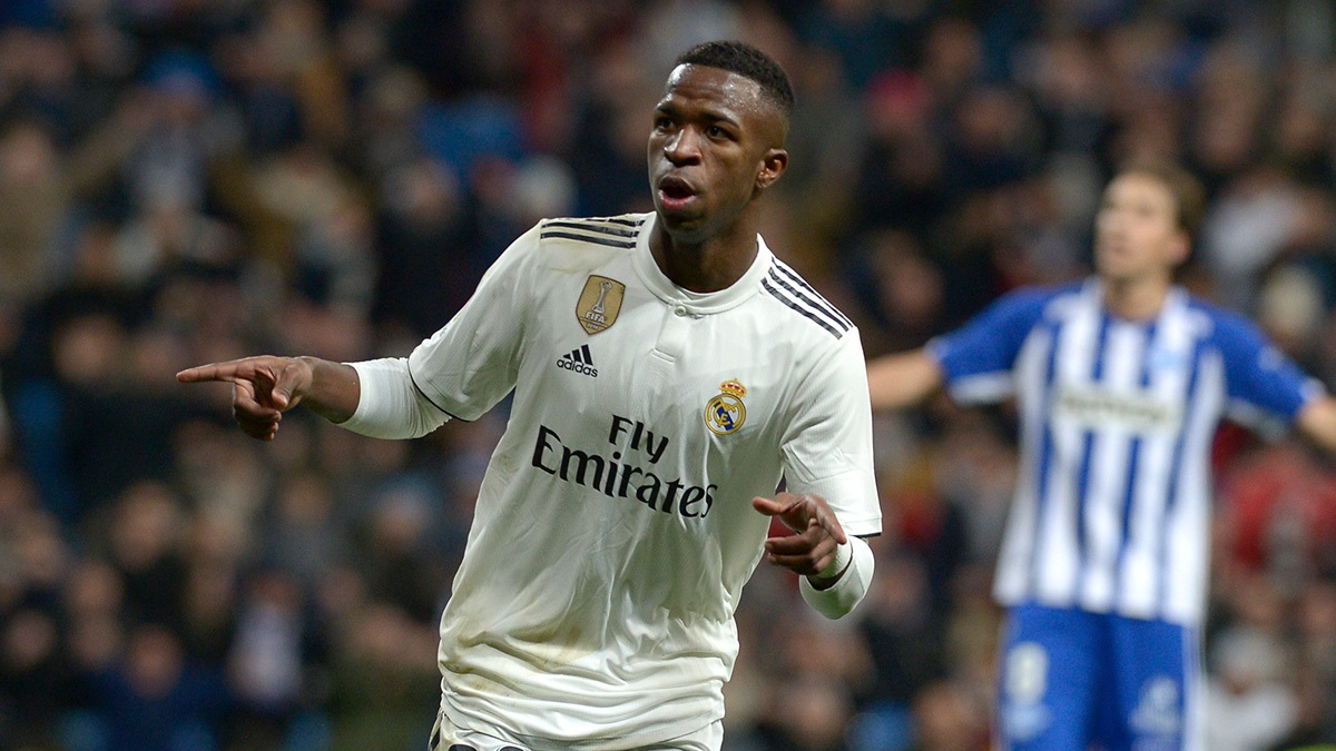 Penyerang Real Madrid Vinicius Junior harus bekerja keras membongkar pertahanan Shakhtar Donetsk di laga ini. (Foto: Twitter/@realmadrid) 