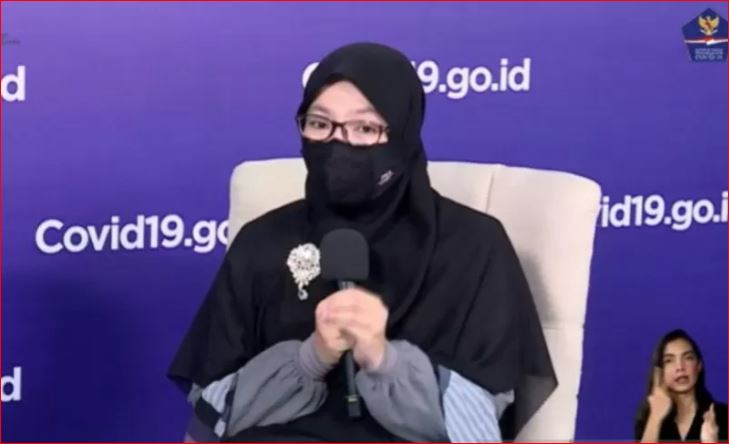 Ketua Bidang Data dan Teknologi Informasi Satgas COVID-19 dr. Dewi Nur Aisyah dalam konferensi pers secara virtual dari Graha BNPB Jakarta, Rabu 2 Desember 2020. (Tangkapan Layar)