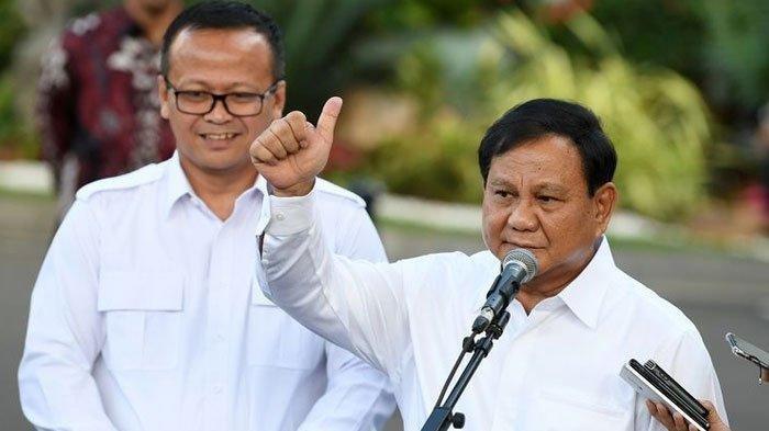 Foto kenangan Menteri Pertahanan (Menhan) Prabowo Subianto dengan mantan Menteri Kelautan dan Perikanan (KKP) Edhy Prabowo. (Foto: Istimewa)