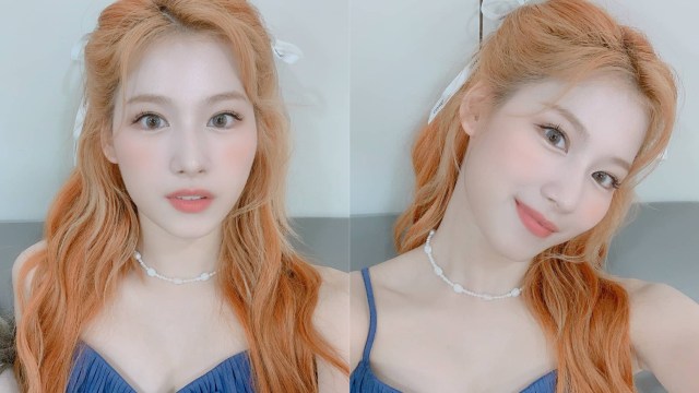 Sana, member girl group TWICE, menjalani isolasi mandiri usai kontak erat dengan Chungha. (Foto: JYP Entertainment)