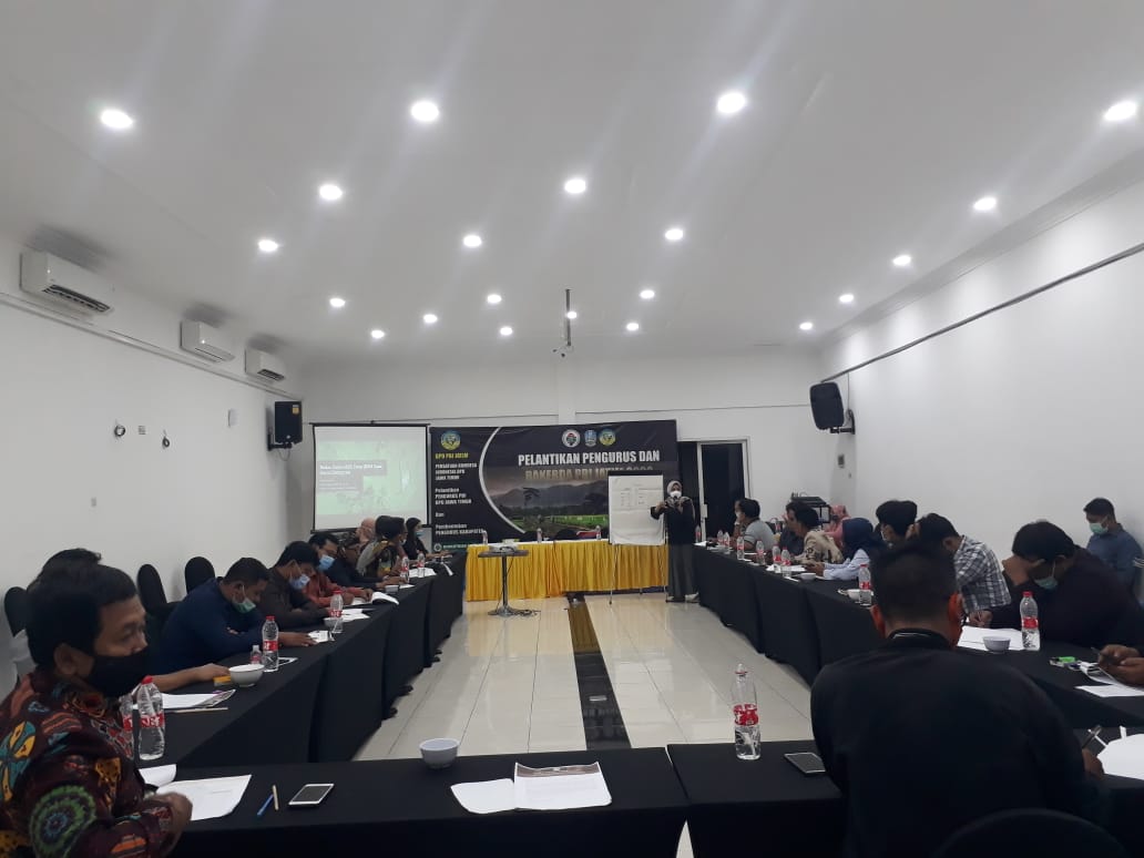 Suasana Pelantikan dan Rapat Kerja Daerah Persatuan BUMDes Indonesia, Jawa Timur di Hotel Green Red di Kabupaten Jombang, 13 Desember 2020. (Foto: Choirul Anam/Ngopibareng.id