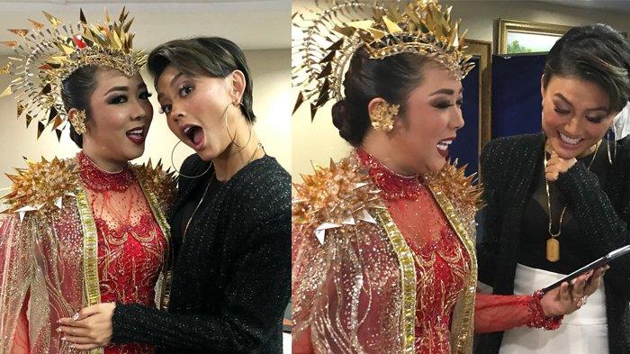 Soimah saat foto bareng Agnez Mo di sela acara HUT ke-21 Indosiar, pada 11 Januari 2019 silam. (Foto: Instagram @showimah)