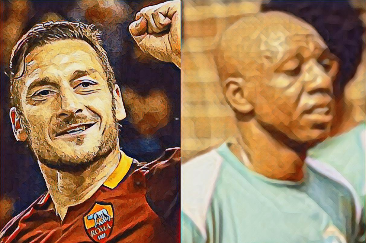 Amaral dan Fransesco Totti. (Ilustrasi: Fa Vidhi/Ngopibareng.id)