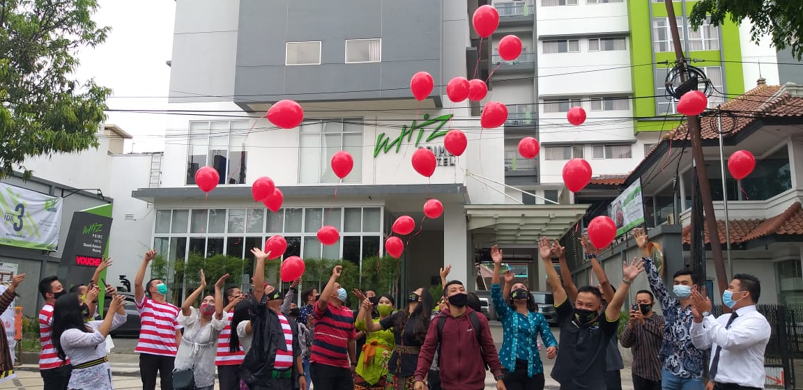 Suasana di depan Whize Prime Hotel, Kota Malang, Jawa Timur. (Foto: Istimewa)