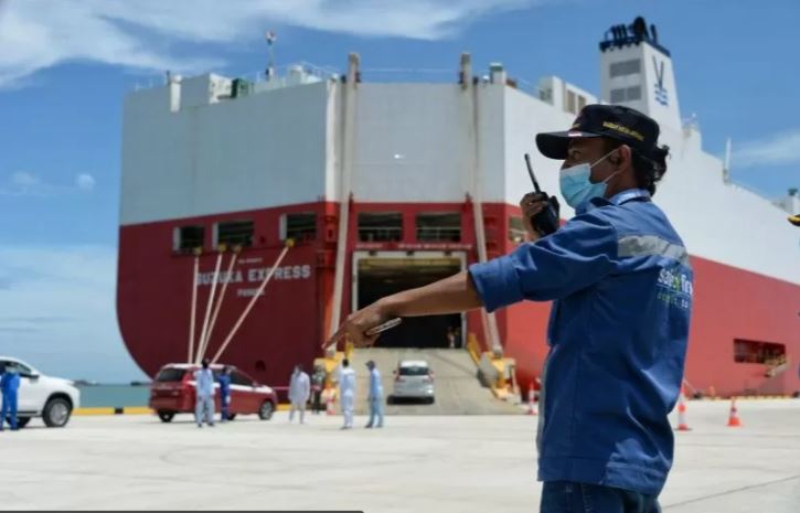 Aktivitas di Pelabuhan Patimban, Subang, Jawa Barat. (Foto: Antara/HO-BKIP Kemenhub)