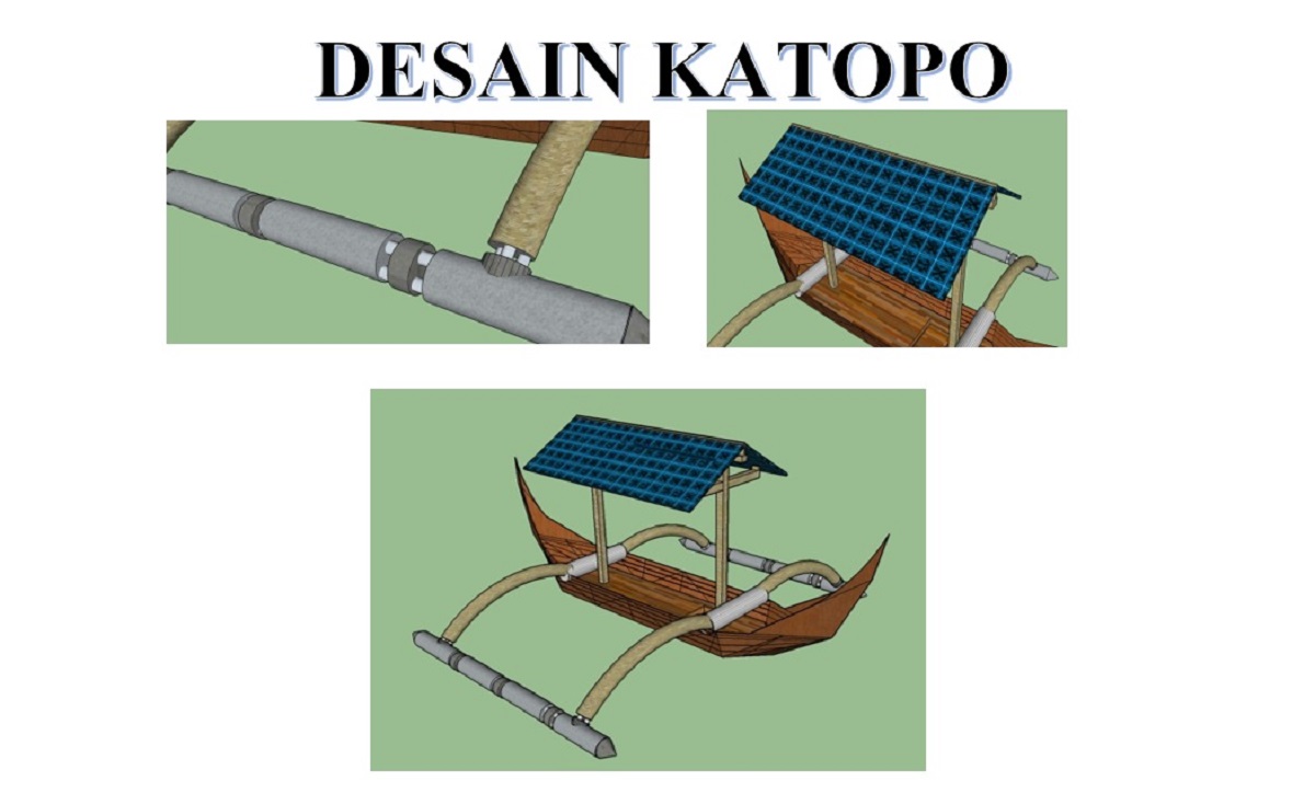 Desain kapal Katopo yang memanfaarkan energi ombak. (Foto:istimewa)