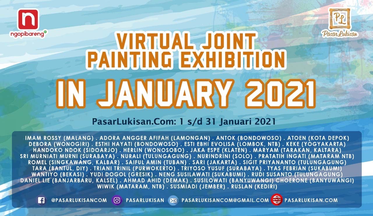 Virtual Joint Painting Exhibition in January 2021, pameran virtual pasarlukisan.com. (Foto: Tangkapan layar)