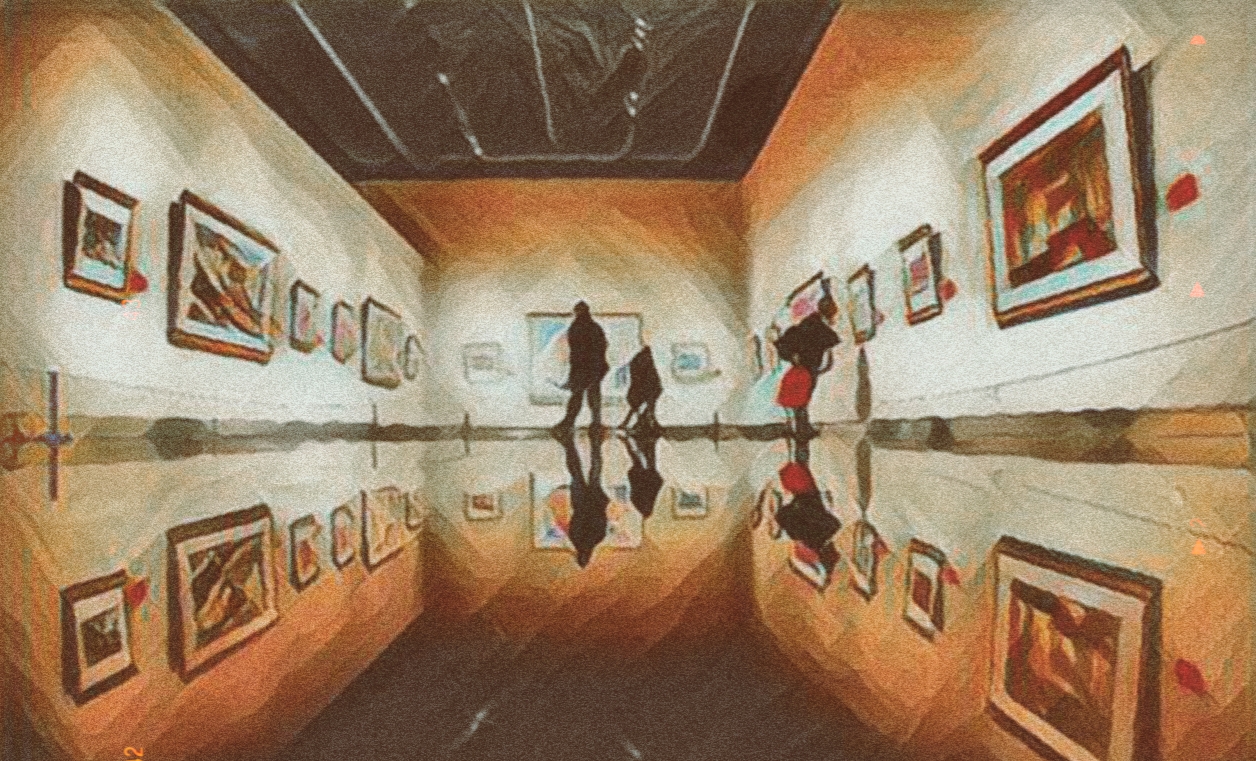 Ilustrasi pameran lukisan. (Grafis: Fa Vidhi/Ngopibareng.id)