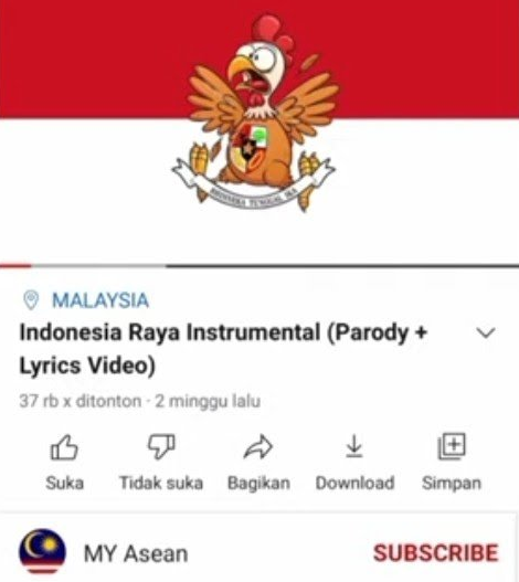 Tangkapan layar penghinaan terhadap lagu kebangsaan Indonesia Raya. (Foto: YouTube)