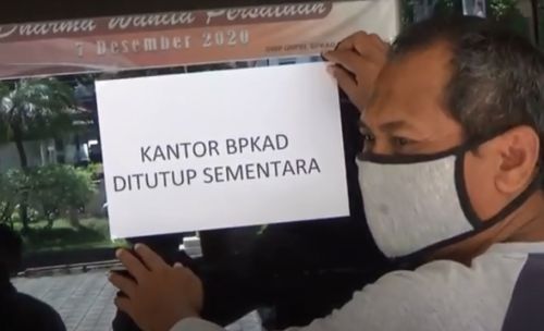 Kantor BPKAD Kabupaten Jombang ditutup. (Foto: Dok Dinkes Jombang)