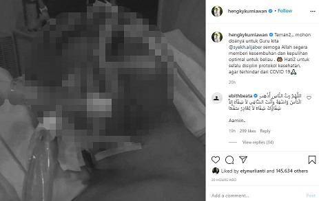 Foto Syekh Ali Jaber diunggah di akun Instagram aktor yang kini menjabat sebagai Wakil Bupati Bandung Barat (KBB), Hengky Kurniawan. (Foto: Instagram @hengkykurniawan)