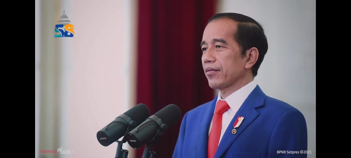 Presiden Republik Indonesia, Joko Widodo saat menyampaikan sambutan dalam acara Dies Natalis ke-58 Universitas Brawijaya, Malang, Jawa Timur (Foto: istimewa)