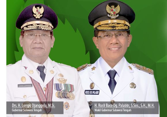 Gubernur Sulawesi Tengah (Sulteng) Longki Djanggola dan wakilnya Rusli Baco Dg Palabbi. (Foto: Dok. Pemprov Sulteng)