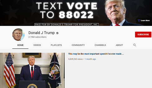 Kanal YouTube Donald Trump. (Foto: YouTube)