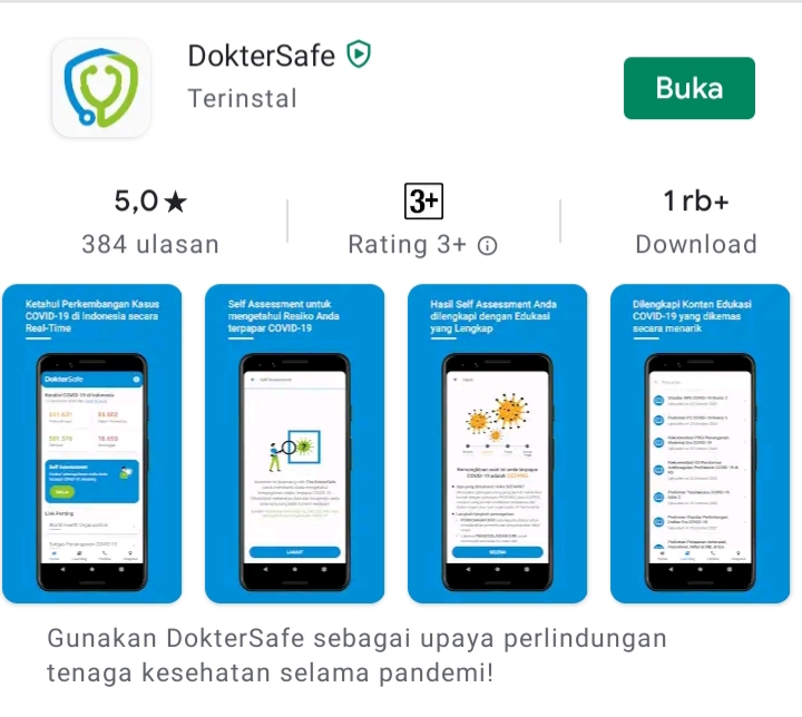 Aplikasi DokterSafe yang ada di Playstore. (Foto: istimewa)