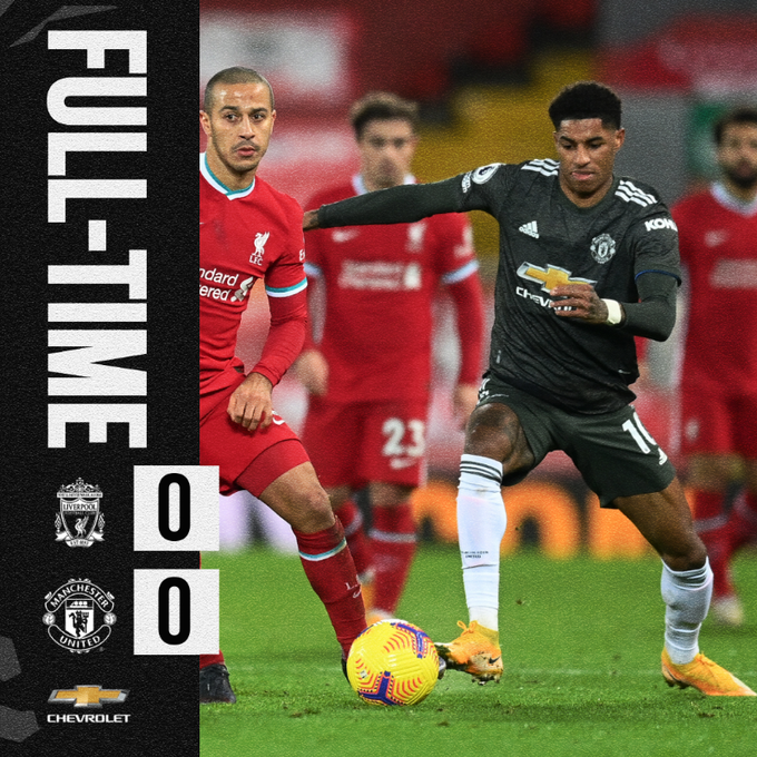 Pertandingan bertajuk North West Derby itu berakhir imbang 0-0. (Foto: Twitter)