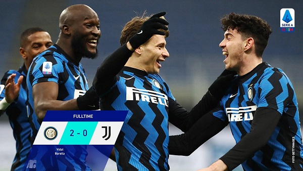 Selebrasi skuad Inter Milan usai menaklukkan juara bertahan Juventus. (Foto: Twitter)