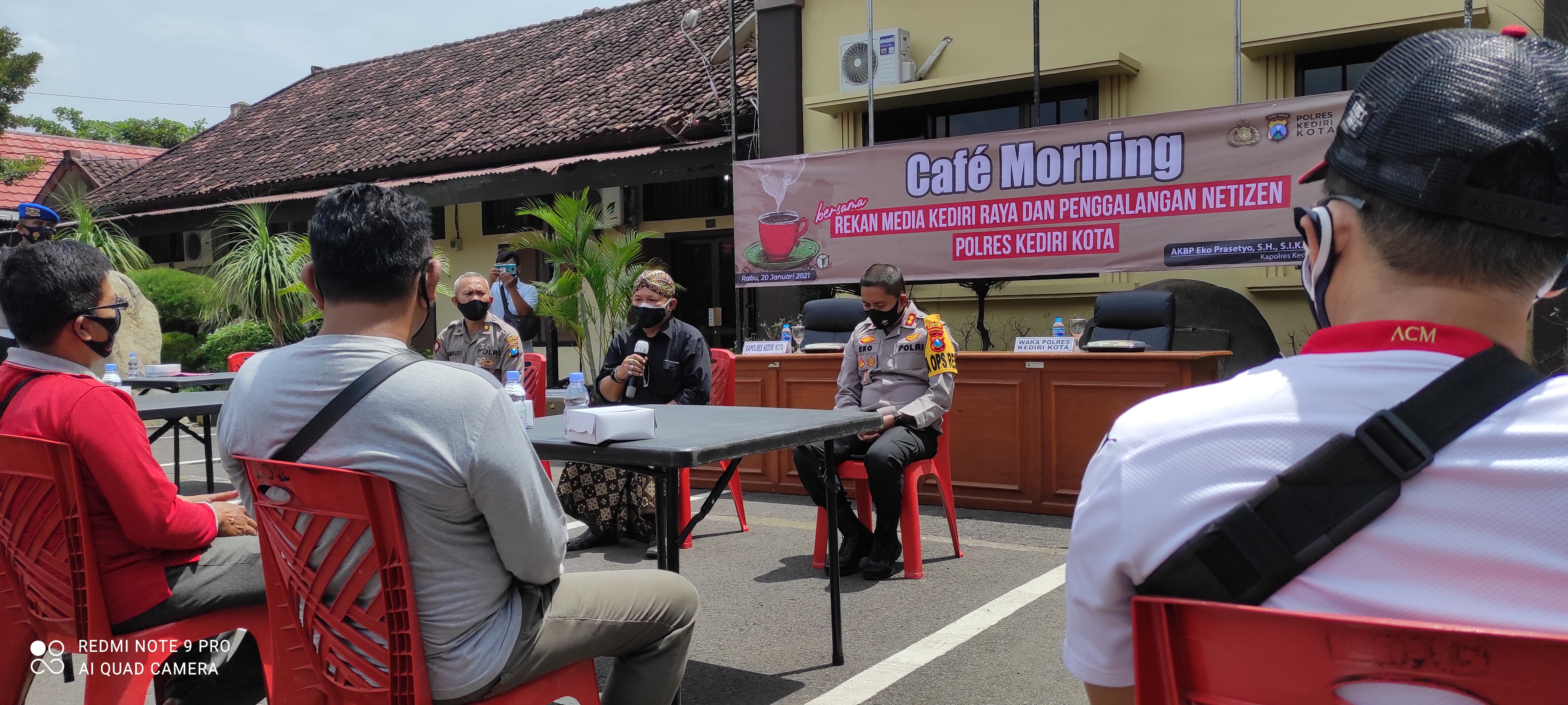 Kapolres Kediri Kota AKBP Eko Prasetyo bertemu awak media, Rabu 20 Januari 2021. (Foto: Fendhy Plesmana/Ngopibareng.id)