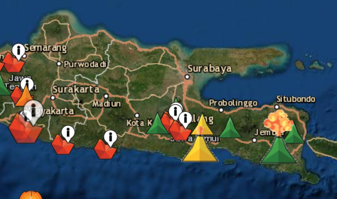 Ilustrasi erupsi Gunung Raung di laman magma.vsi.esdm.go.id (foto: istimewa)